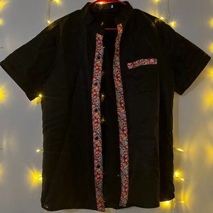 Men Floral Button Through Shirt (S)
